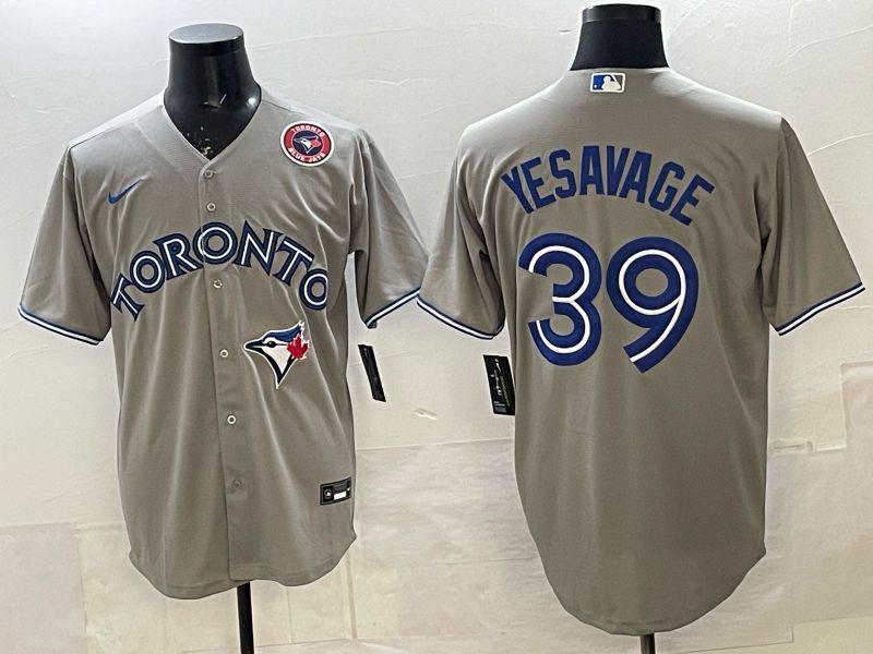 Men 2025 Nike Toronto Blue Jays #39 Yesavage Grey Game MLB Jersey 05